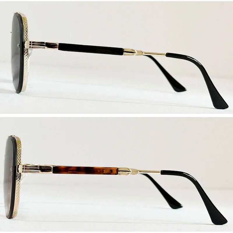 "Monte Carlo" Aviator Stainless Steel Sunglasses (Brown ) - Sunglasses | Zavonix