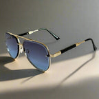 "Monte Carlo" Aviator Stainless Steel Sunglasses (Brown ) - Sunglasses | Zavonix