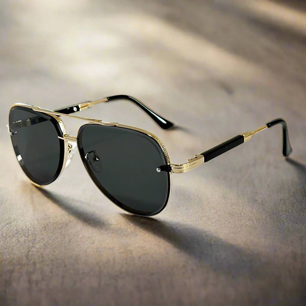 "Monte Carlo" Aviator Stainless Steel Sunglasses (Brown ) - Sunglasses | Zavonix