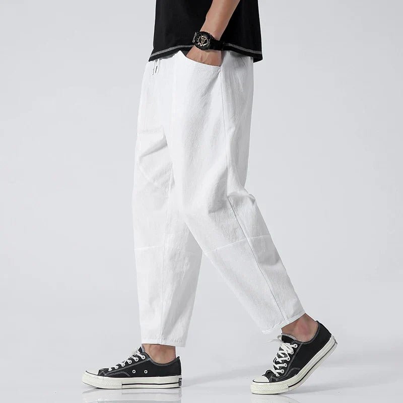 Morvane Linen Trousers (Khaki XS) - | Zavonix
