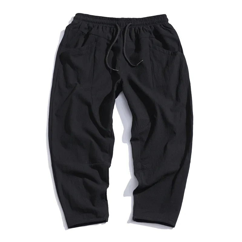 Morvane Linen Trousers (Khaki XS) - | Zavonix