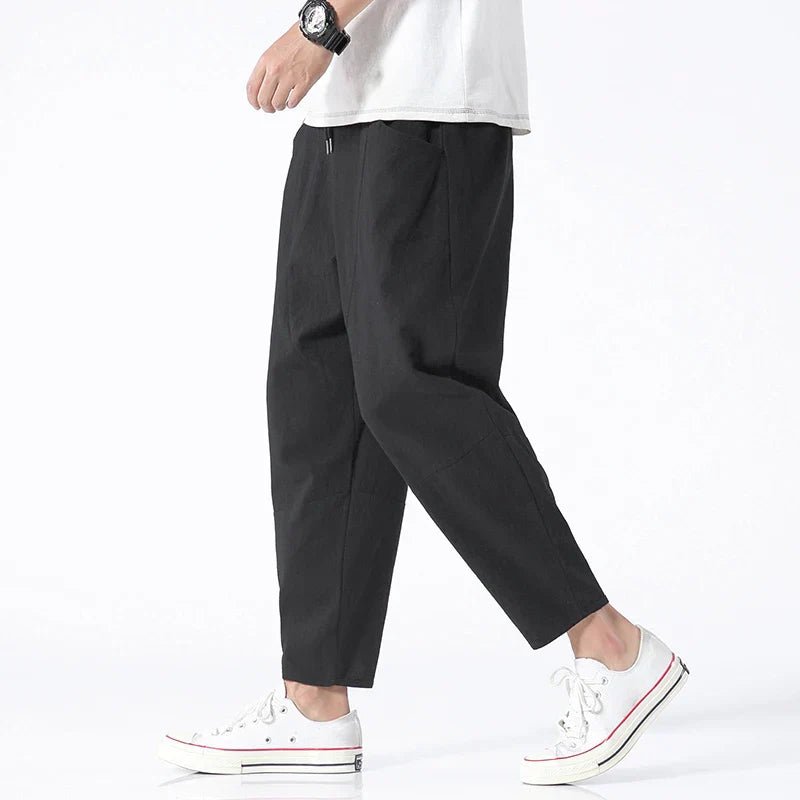 Morvane Linen Trousers (Khaki XS) - | Zavonix