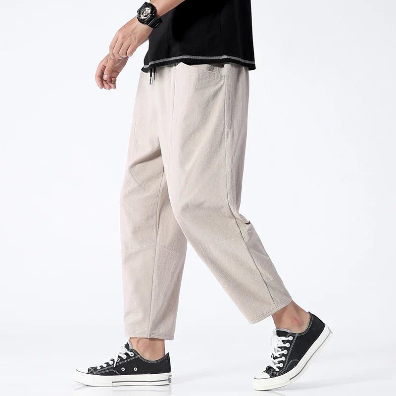 Morvane Linen Trousers (Khaki XS) - | Zavonix