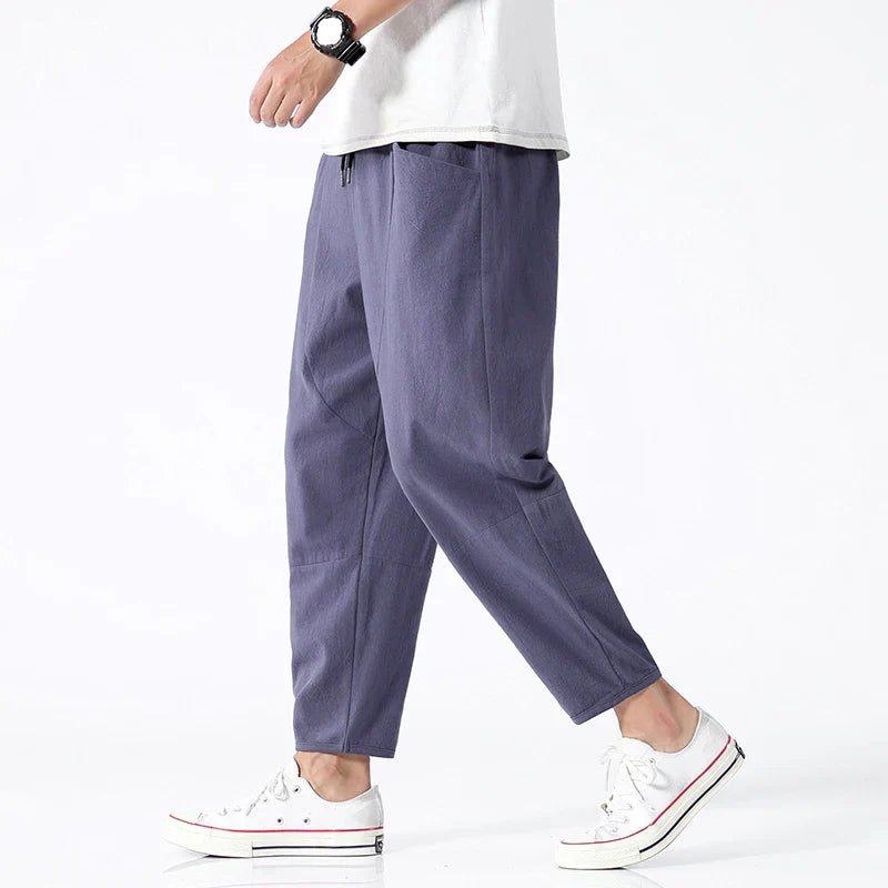 Morvane Linen Trousers (Khaki XS) - | Zavonix