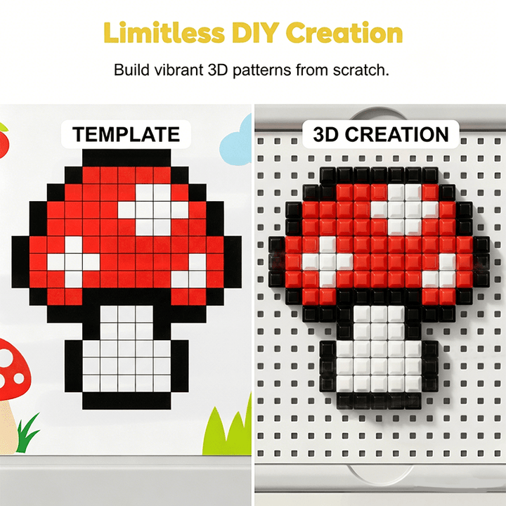 Mushroom Peg Puzzle 492 Colorful Pieces Product Image 06