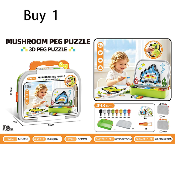 Mushroom Peg Puzzle 492 Colorful Pieces Product Image 10
