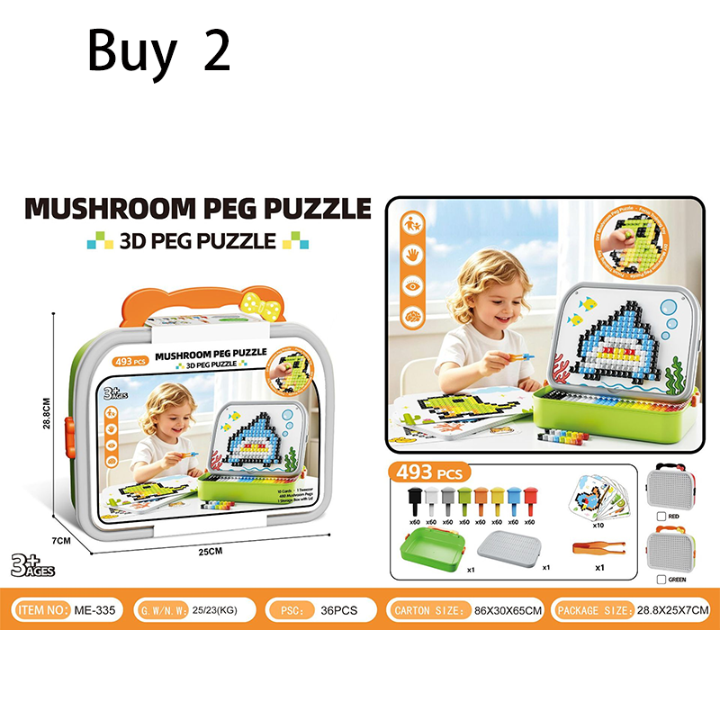 Mushroom Peg Puzzle 492 Piece 3D Builds Product Image 12