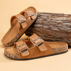 Natura™ Organic Leather Slippers (Brown US 5.5 - 6 / EU 36 - 37) - | Zavonix