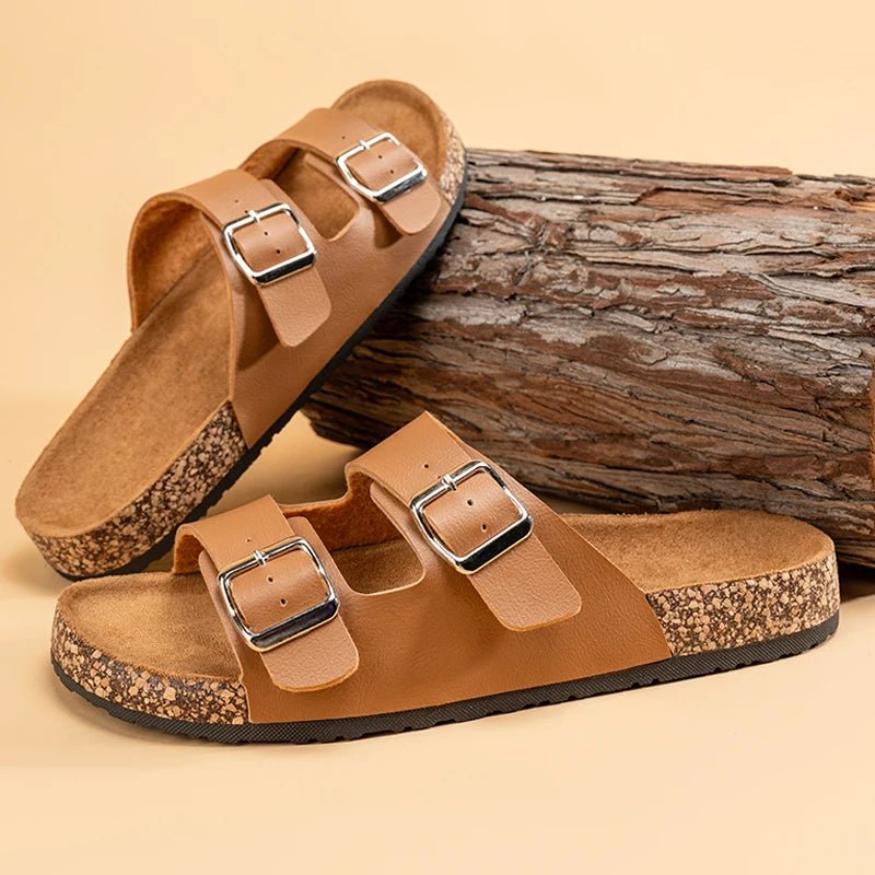 Natura™ Organic Leather Slippers (Brown US 5.5 - 6 / EU 36 - 37) - | Zavonix