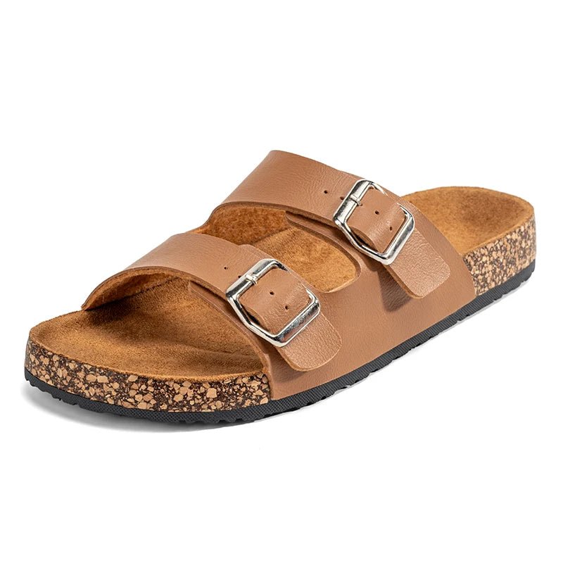 Natura™ Organic Leather Slippers (Brown US 5.5 - 6 / EU 36 - 37) - | Zavonix
