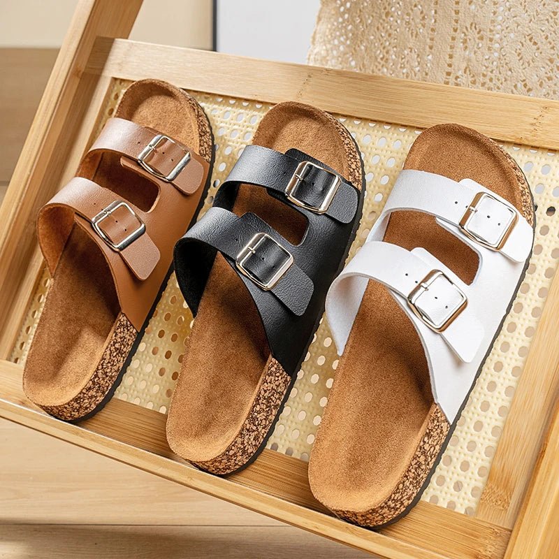 Natura™ Organic Leather Slippers (Brown US 5.5 - 6 / EU 36 - 37) - | Zavonix