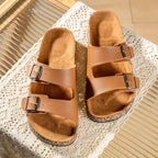 Natura™ Organic Leather Slippers (Brown US 5.5 - 6 / EU 36 - 37) - | Zavonix