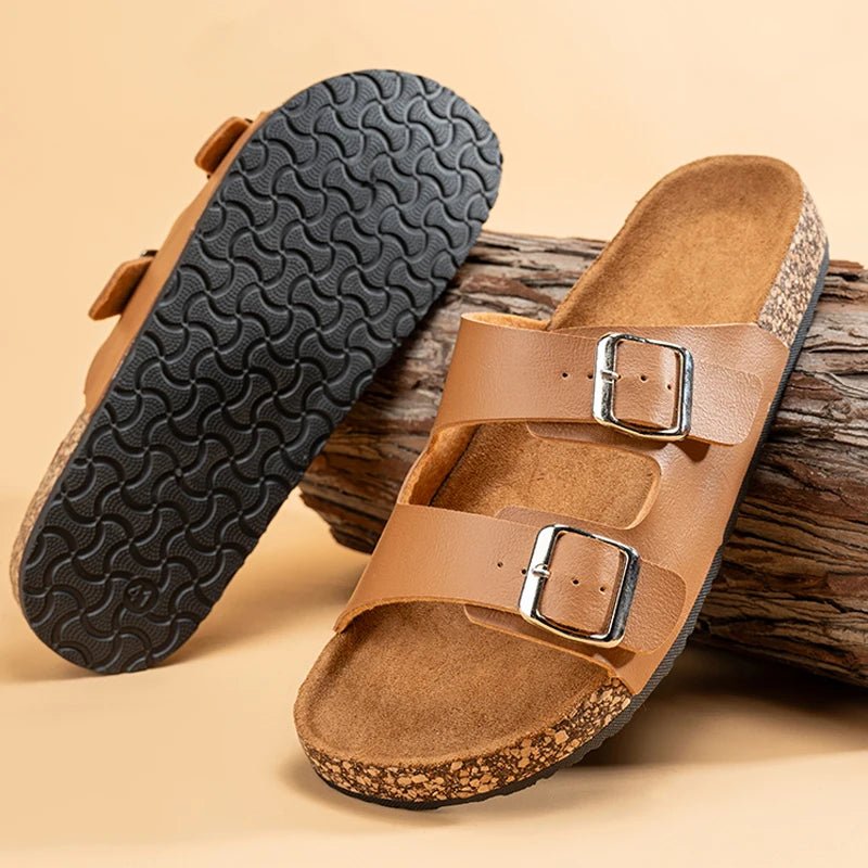 Natura™ Organic Leather Slippers (Brown US 5.5 - 6 / EU 36 - 37) - | Zavonix