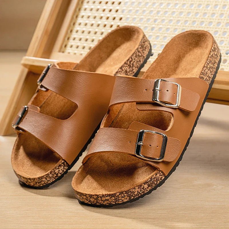 Natura™ Organic Leather Slippers (Brown US 5.5 - 6 / EU 36 - 37) - | Zavonix