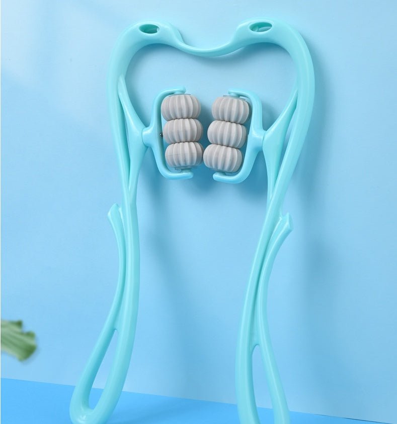 Neck Massager | 6-Roller Manual Design | Adjustable Pressure | Portable Therapy Tool