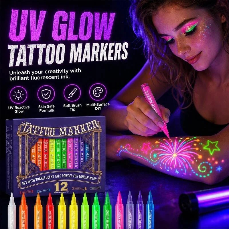 Neon Glow Body Art Pens Blacklight Product Image 01