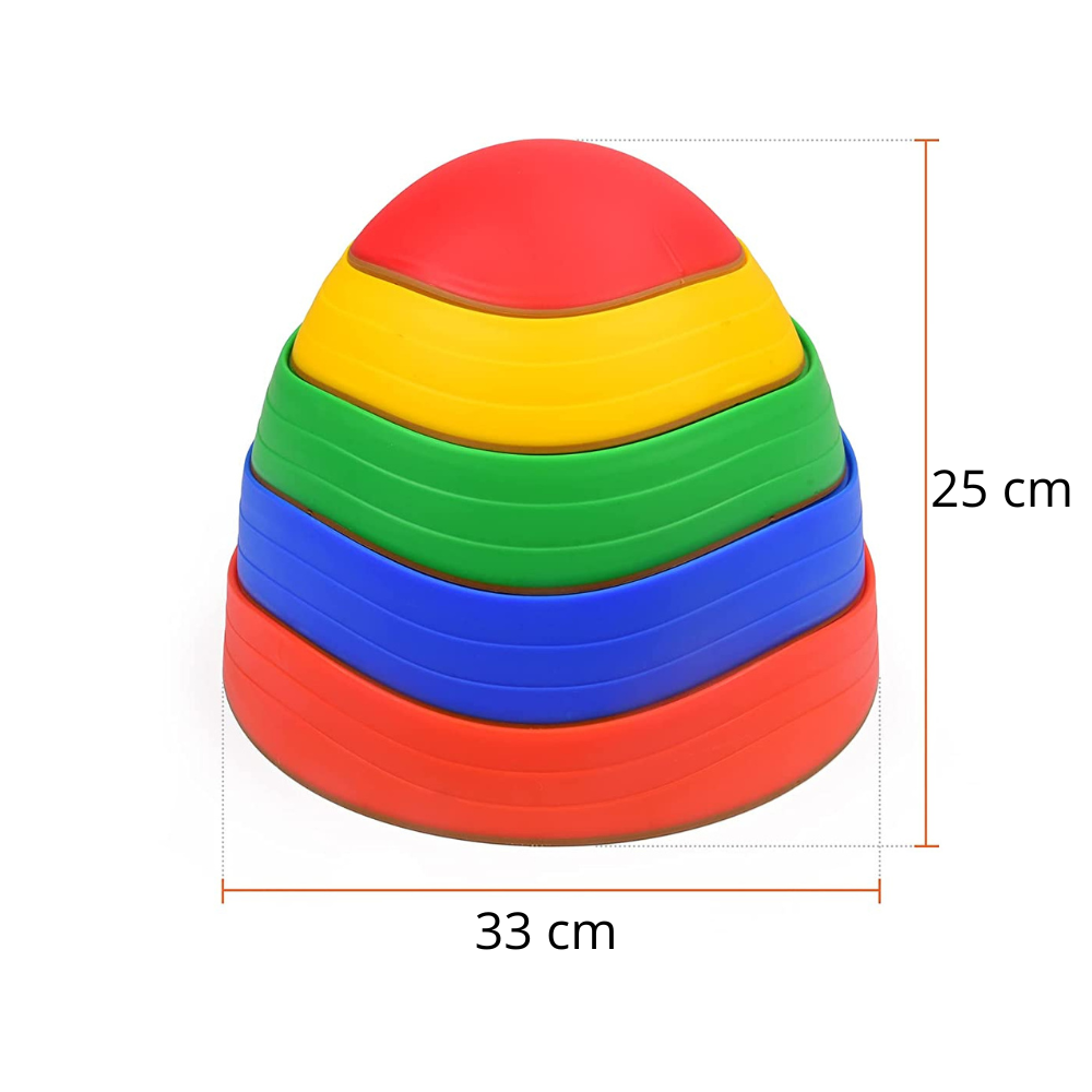 Five stepping stones stacked together, measuring 33 cm wide and 25 cm high