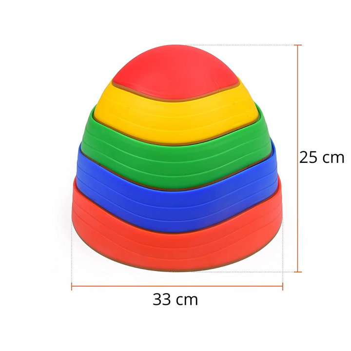 Five stepping stones stacked together, measuring 33 cm wide and 25 cm high