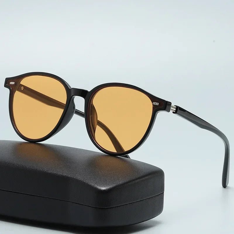 New York Round - Frame Sunglasses (Yellow ) - Sunglasses | Zavonix