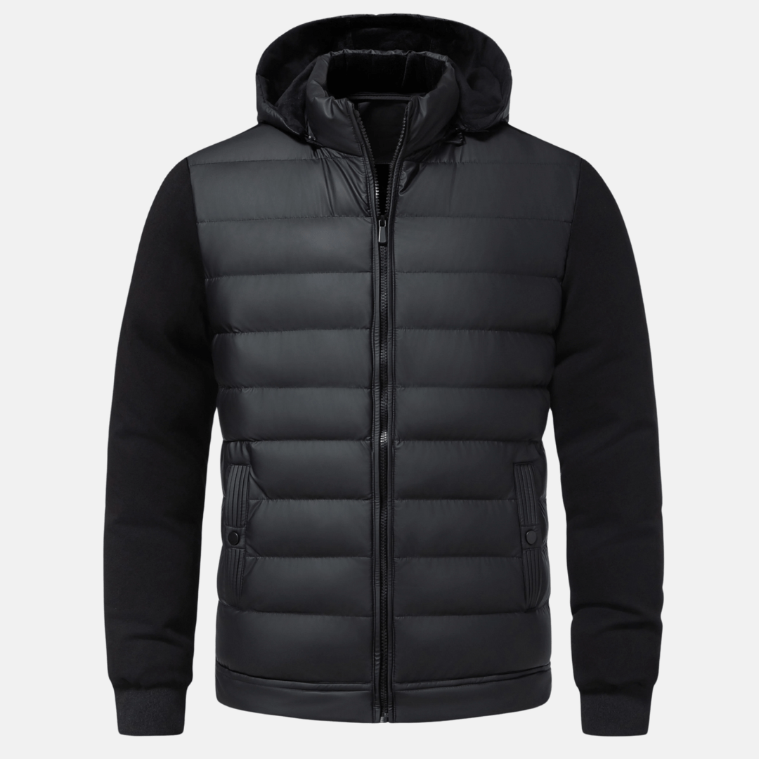 Nico Men's Hooded Jacket | Hybrid Quilted Design 0
