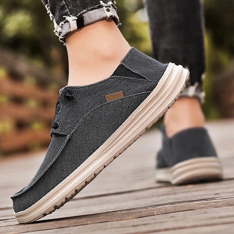 Canvas Slip - On Sneakers Nomad (Gray 5.5) - Men's Shoes | Zavonix