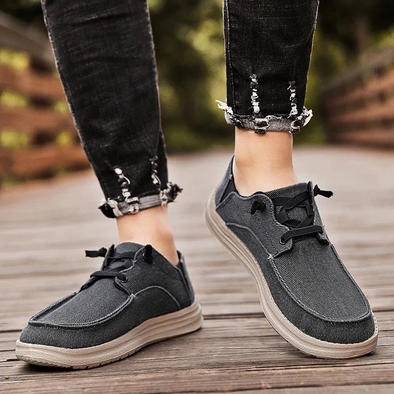 Canvas Slip - On Sneakers Nomad (Gray 5.5) - Men's Shoes | Zavonix