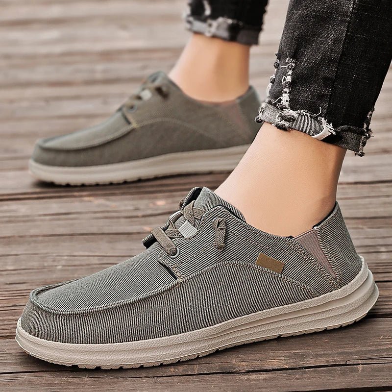 Canvas Slip - On Sneakers Nomad (Khaki 5.5) - Men's Shoes | Zavonix