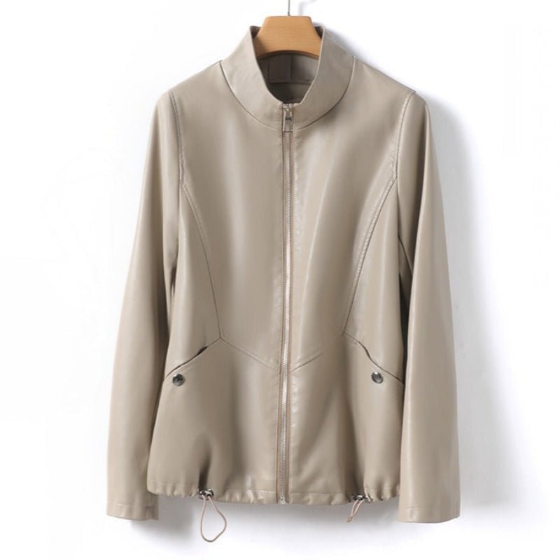NANCY SHEARLING JACKET GENUINE LEATHER (Beige XS) - | Zavonix