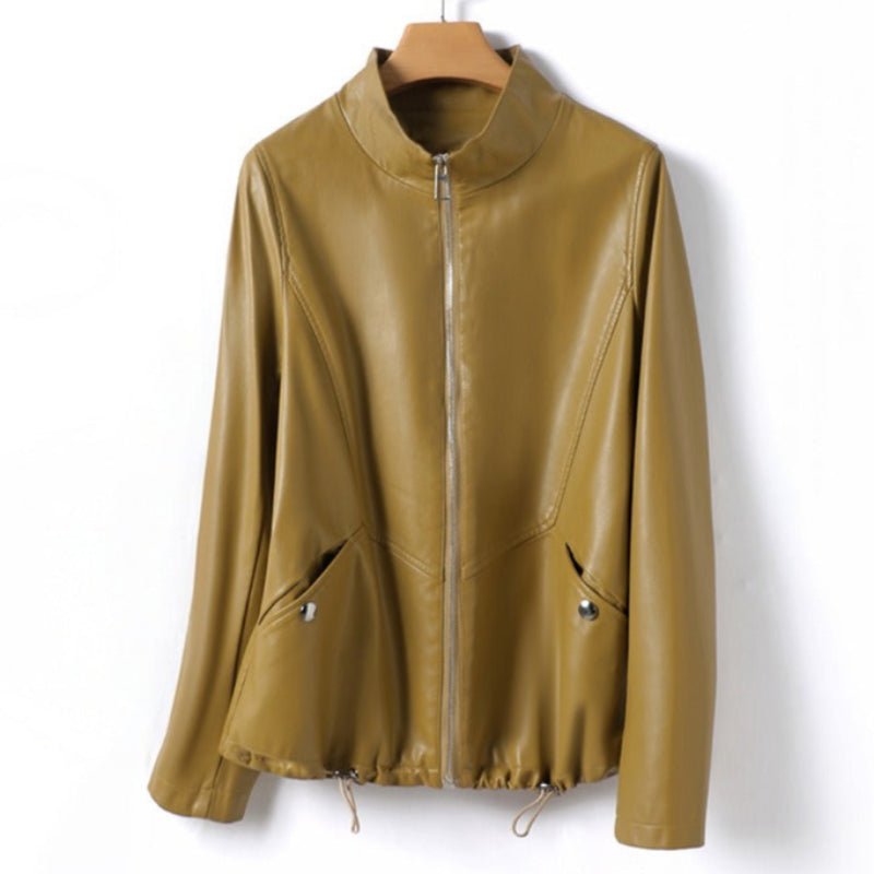 NANCY SHEARLING JACKET GENUINE LEATHER (Dark Yellow XS) - | Zavonix