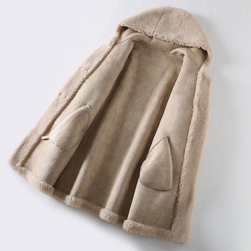 NIVA™ HOODED WOOL JACKET (Beige XS) - | Zavonix