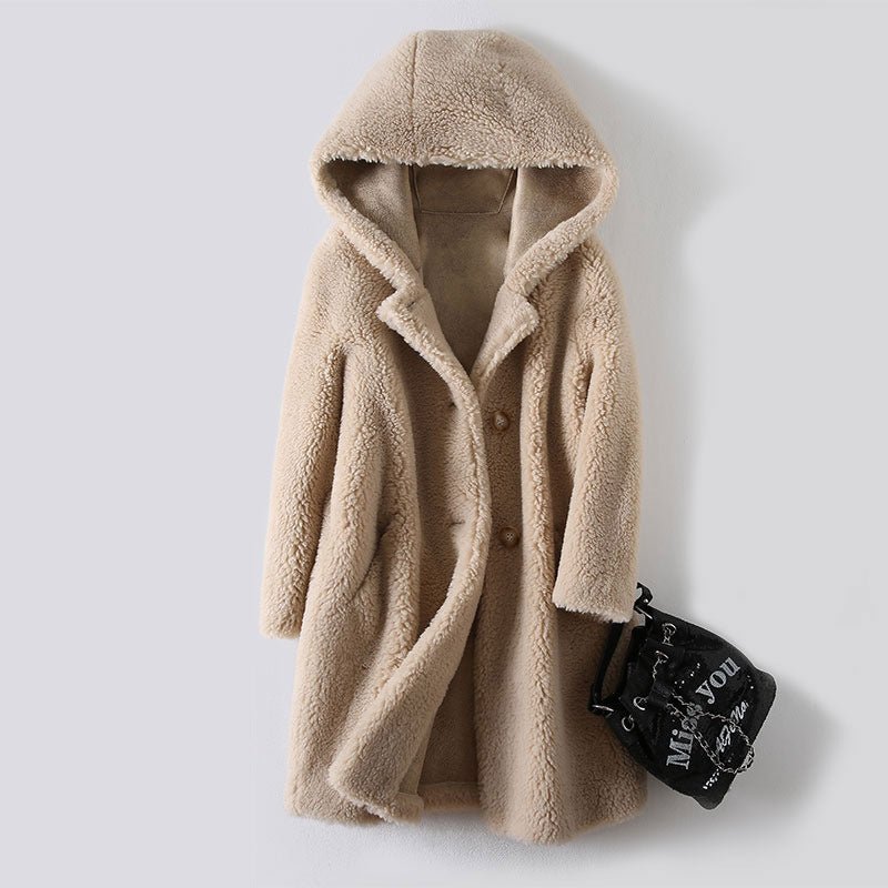 NIVA™ HOODED WOOL JACKET (Beige XS) - | Zavonix