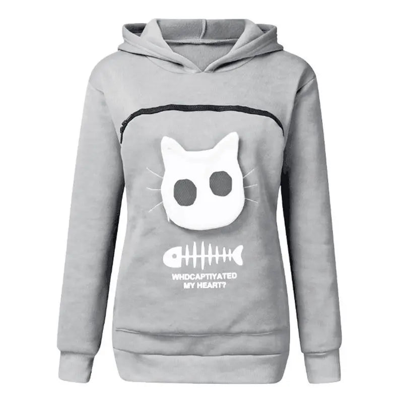 Nivara — Fleece-Kapuzenpullover mit Kängurutasche für kleine Katzen