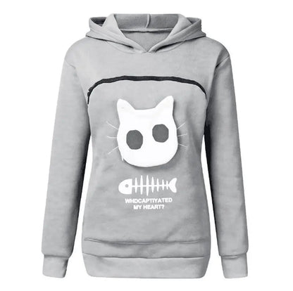 Nivara — Fleece-Kapuzenpullover mit Kängurutasche für kleine Katzen
