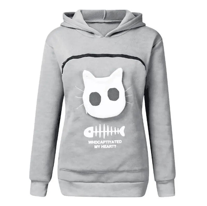 Nivara — Fleece Hoodie Sweatshirt with Kangaroo Pocket for Small Cats