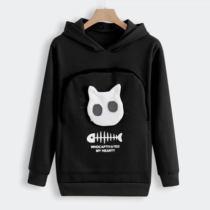Nivara — Fleece-Kapuzenpullover mit Kängurutasche für kleine Katzen
