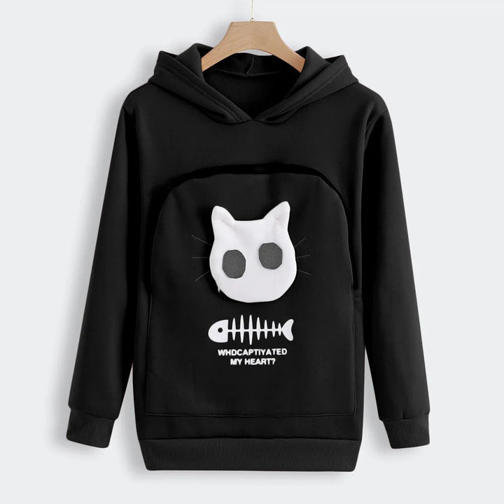 Nivara — Fleece Hoodie Sweatshirt with Kangaroo Pocket for Small Cats