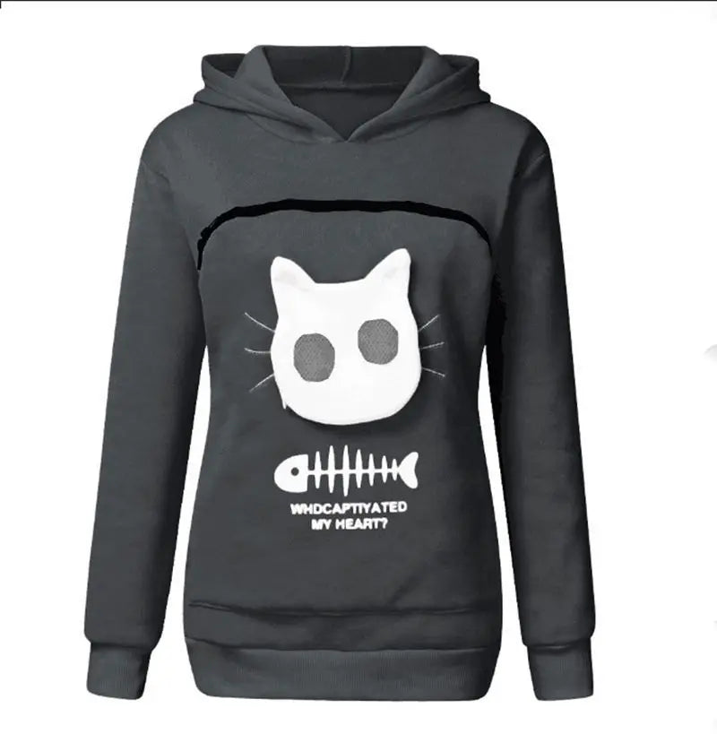 Nivara — Fleece-Kapuzenpullover mit Kängurutasche für kleine Katzen