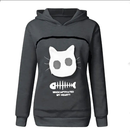 Nivara — Fleece-Kapuzenpullover mit Kängurutasche für kleine Katzen