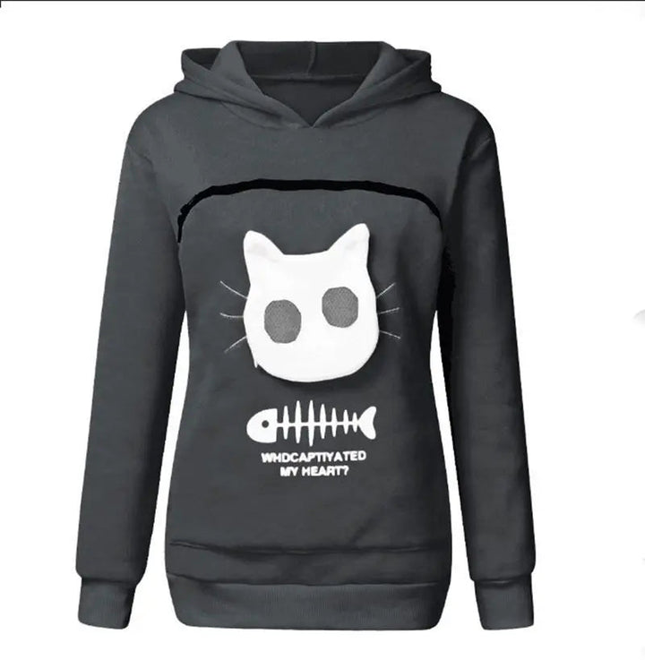Nivara — Fleece Hoodie Sweatshirt with Kangaroo Pocket for Small Cats