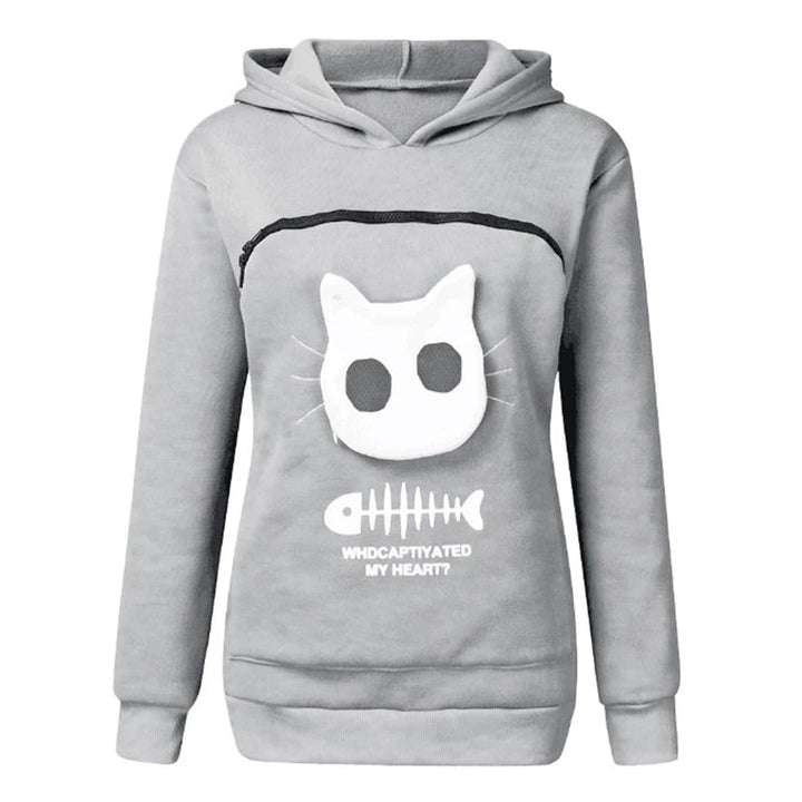 Nivara — Fleece Hoodie Sweatshirt with Kangaroo Pocket for Small Cats