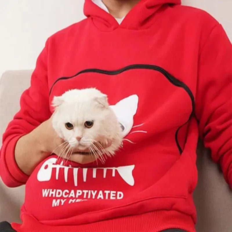 Nivara — Fleece-Kapuzenpullover mit Kängurutasche für kleine Katzen