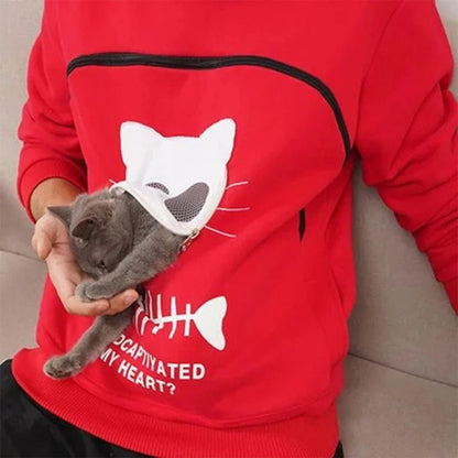 Nivara — Fleece-Kapuzenpullover mit Kängurutasche für kleine Katzen