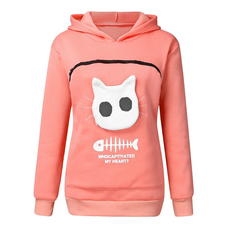 Nivara — Fleece-Kapuzenpullover mit Kängurutasche für kleine Katzen