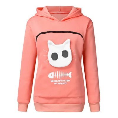 Nivara — Fleece-Kapuzenpullover mit Kängurutasche für kleine Katzen