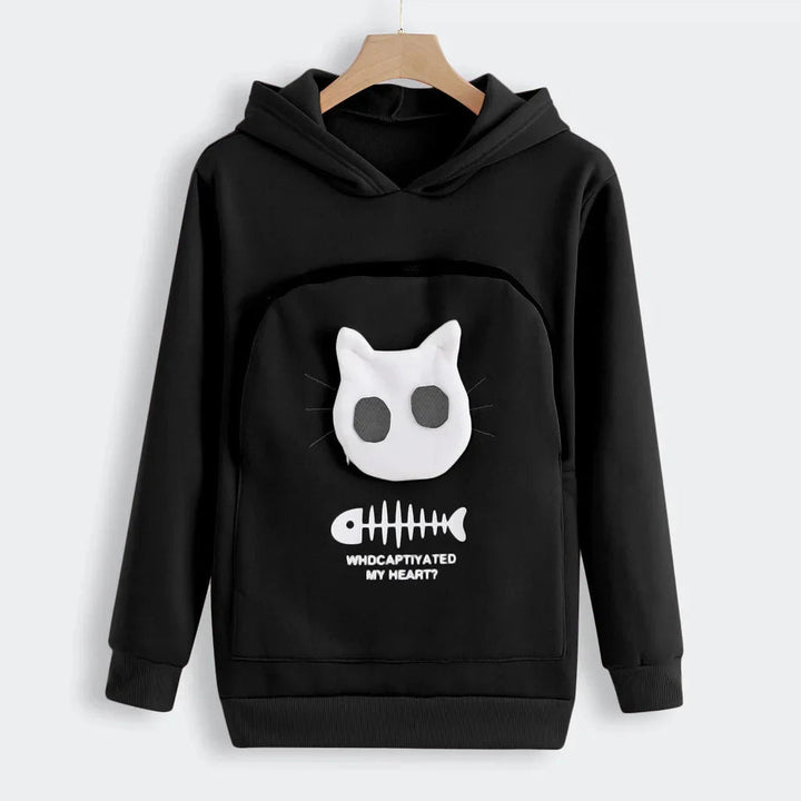 Nivara — Fleece Hoodie Sweatshirt with Kangaroo Pocket for Small Cats