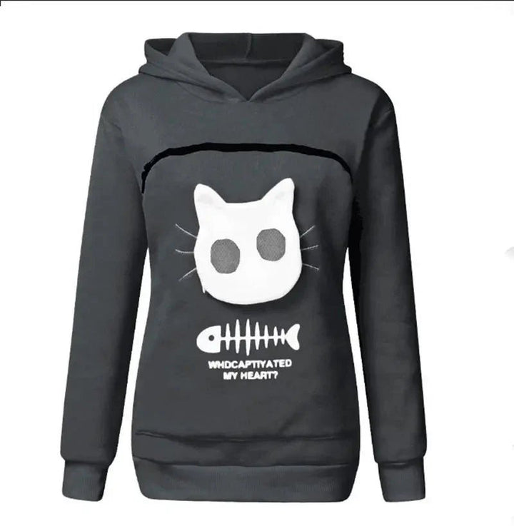 Nivara — Fleece Hoodie Sweatshirt with Kangaroo Pocket for Small Cats