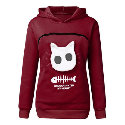 Nivara — Fleece-Kapuzenpullover mit Kängurutasche für kleine Katzen
