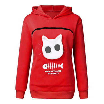 Nivara — Fleece-Kapuzenpullover mit Kängurutasche für kleine Katzen