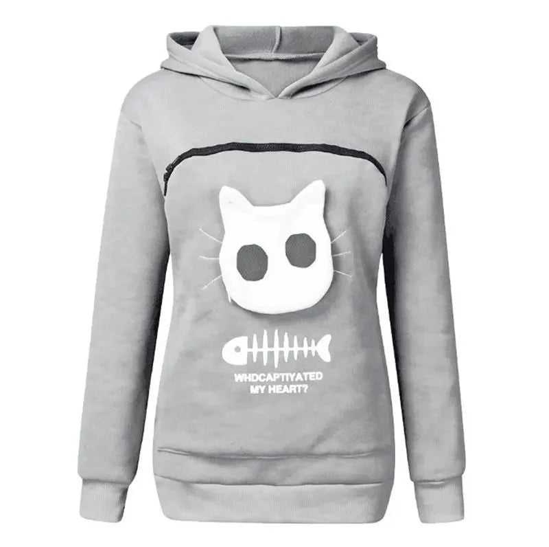 Nivara — Fleece-Kapuzenpullover mit Kängurutasche für kleine Katzen
