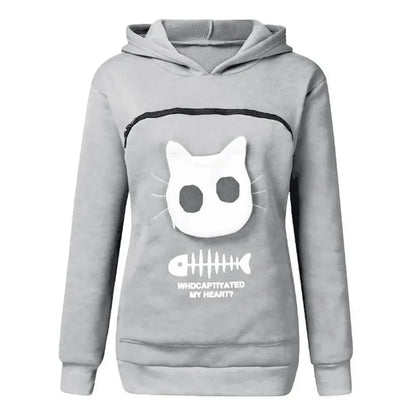 Nivara — Fleece-Kapuzenpullover mit Kängurutasche für kleine Katzen